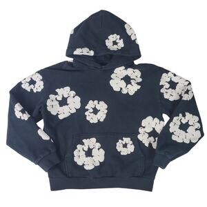 DENIM TEARS African Diaspora Goods Black Cotton Pullover Hoodie Women's Sz M